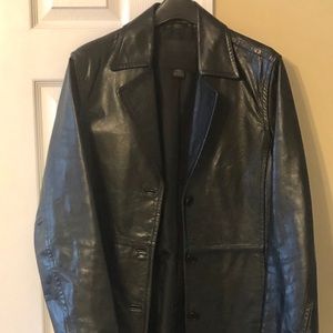 Authentic Coach 3/4 leather jacket - black
